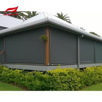 Customized Motorized Zip Track Blinds Windproof Waterproof Zip Screen Roller Blinds
