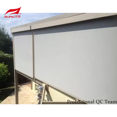 Zip Screen Motorized Outdoor Roller Blinds Window Shade Waterproof For Patio