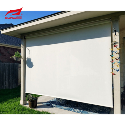 Sunshade Waterproof Outdoor Roller Blinds Smart Motorized Zip Track Blinds