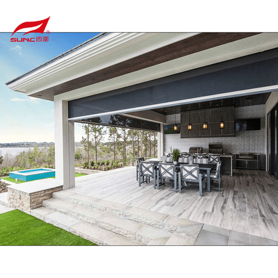Motorized Outdoor Roller Blinds Patio Window Sunshade Zip Track Blinds