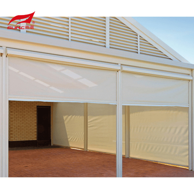 Motorized Outdoor Roller Blinds Zipscreen For Garden Shade Insect Resistance