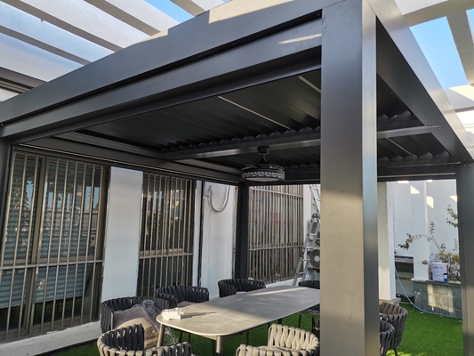 Bioclimatic Outdoor Motorized Louvered Pergola Aluminum Waterproof Awning 4 X 4m