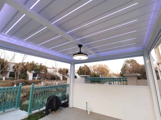 Retractable Motorized Aluminium Pergola Bioclimatic With Outdoor Roller Blinds