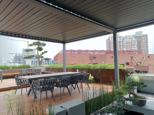 10 X 13 Ft Motorized Aluminum Waterproof Louvered Pergola Outdoor