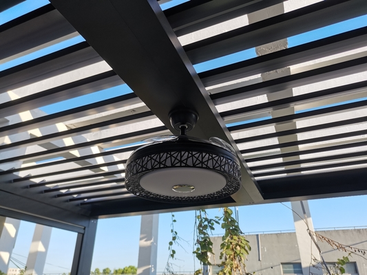Outdoor Motorized Aluminum Pergola Adjustable Retractable Louver With Zip Screen