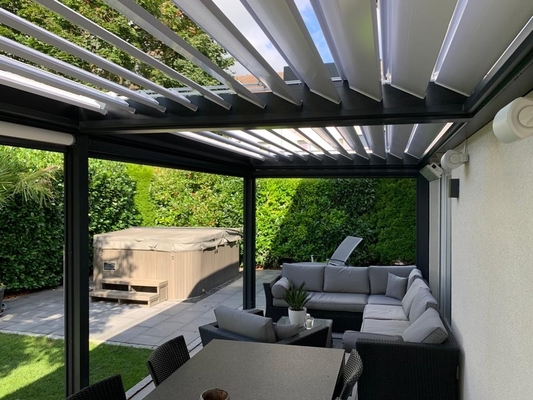 IP67 Patio Outdoor Adjustable Louvered Motorized Aluminum Pergola Kits Accessories