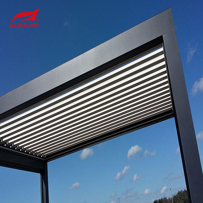 Rainproof Motorized Aluminum Pergola Gazebo Louvered Roof For Garden Building