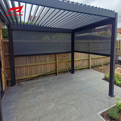 Electric Zip Track Blinds Windproof Rainproof Outdoor Zip Screen Roller Blinds