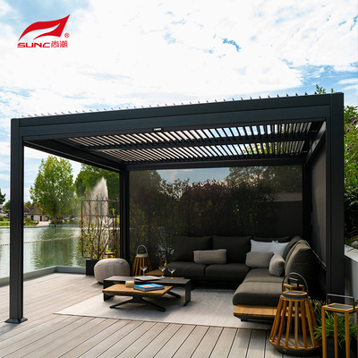 12" X 20" Waterproof Motorized Outdoor Aluminium Pergola With Adjustable Roof
