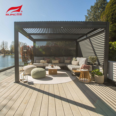12" X 20" Waterproof Motorized Outdoor Aluminium Pergola With Adjustable Roof