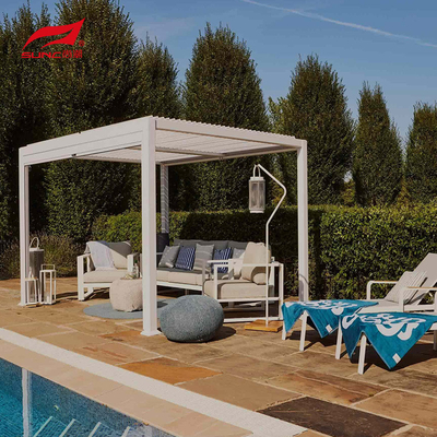 Garden Building Outdoor Motorized Aluminum Pergola White DIY 3x3 3x4