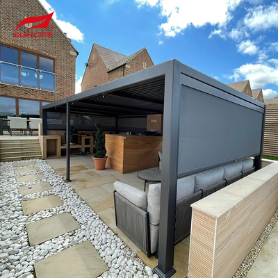 Gazebo Motorized Aluminum Pergola 10" X 13" For Outdoor Deck Garden Patio