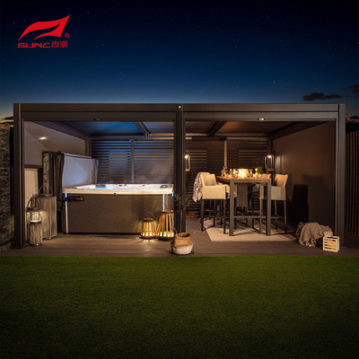 Motorized Waterproof Outdoor Garden Pergola 10" X 12" With Downpipe Size And RGB Light