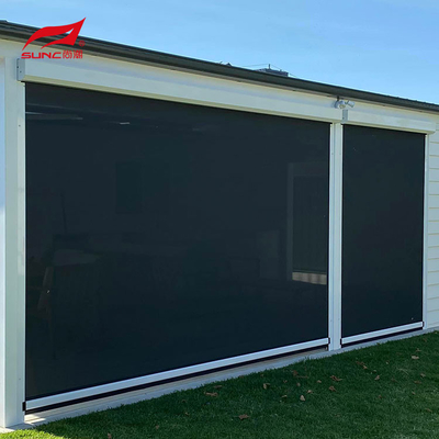 Motorized Outdoor Roller Blinds Patio Retractable Zip Screen Electric Blinds
