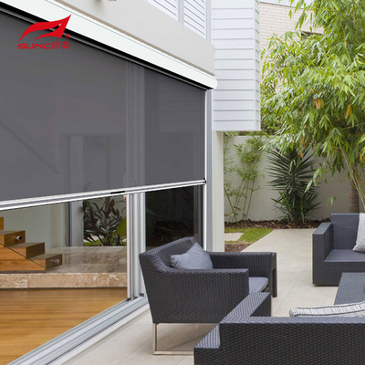 SUNC Outdoor Electric Blinds Black Zip Screen Roller Blinds Sun Shade Patio