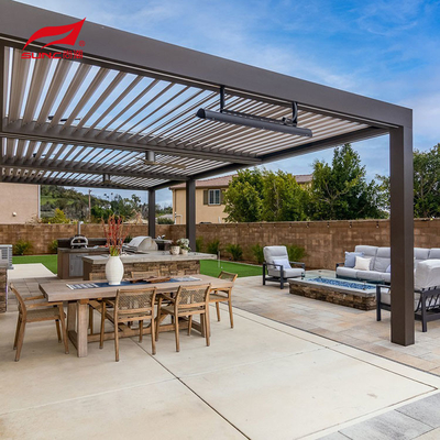 4x4 Motorized Aluminium Outdoor Pergola With Sides Patio Louvers Garden Pergola