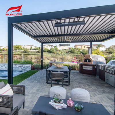 12" X 12" Aluminium Pergola With Aluminium Alloy 6063 Louver Blades And Drainage System