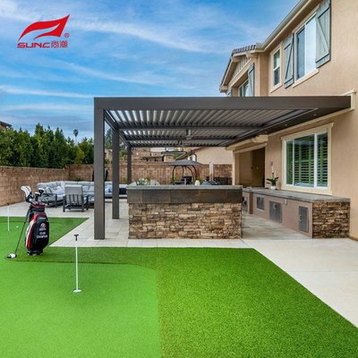 Outdoor Aluminium Alloy 6063 Motorized Louvered Pergola With IP67 Testing