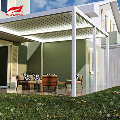 12" X 12" Aluminium Pergola With Aluminium Alloy 6063 Louver Blades And Drainage System