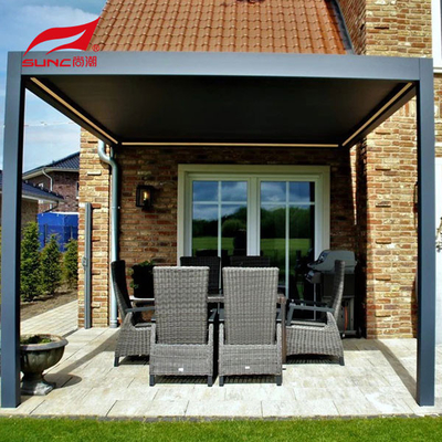 Automated Smart Outdoor Pergola System Motorized Aluminum Louver Roof Weatherproof Windproof