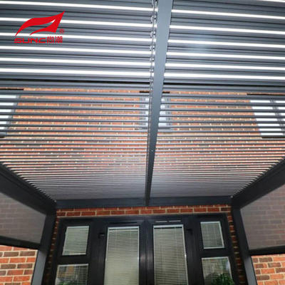 Motorized Aluminium Alloy 6063 Pergola With IP67 Testing Louver Blades