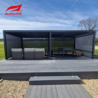 All Stainless Steel Post Of Motorized Waterproof Outdoor Garden Pergola With Ip67 Testing