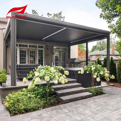 Motorized Aluminium Alloy 6063 Pergola With IP67 Testing Louver Blades