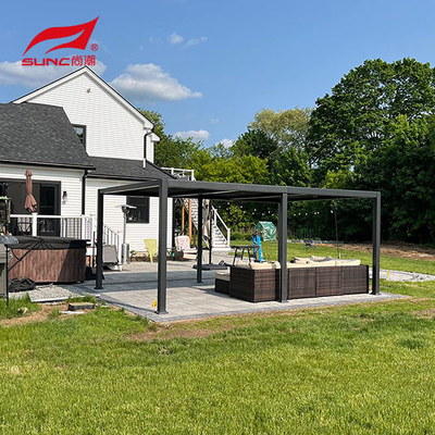 Motorized Outdoor Aluminium Pergola With Downpipe Size Louver Blades