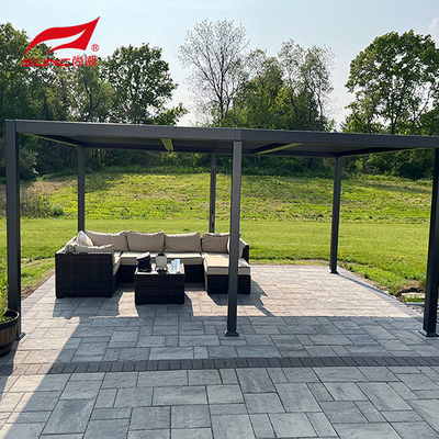 Motorized Outdoor Aluminium Pergola With Downpipe Size Louver Blades