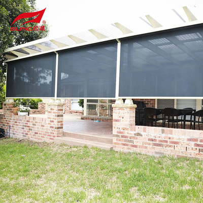Outdoor Sunshade System with Insect Proof and Roller Motor Zip Track Outdoor Blinds