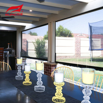 Outdoor Sunshade System with Insect Proof and Roller Motor Zip Track Outdoor Blinds