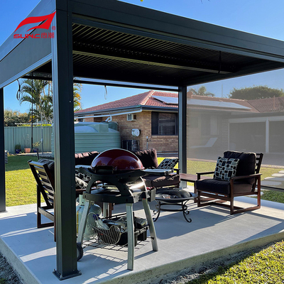 Aluminum Alloy Motorized Retractable Louvered Pergola That Opens And Closes