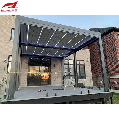 Outdoor Motorized Garden Aluminium Pergola With SS Grade 304 and a Remote Control