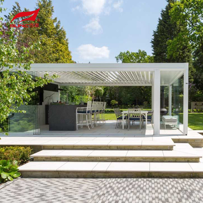 Swimming Pool And Garden Motorized Aluminum Pergola With Customized Size