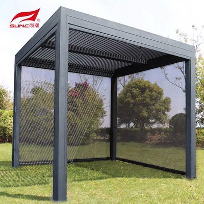 Waterproof Windproof Aluminum Retractable Pergola For Garden And Swimming Pool Space