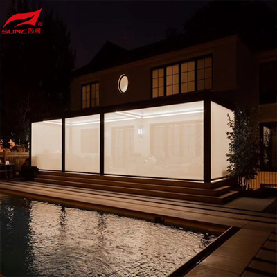 Modern Customized Downpipe size and Frame with SS Garde 304 Motorized Aluminium Pergola