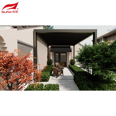 Smart Home Compatible Motorized Pergola Weatherproof Aluminum Pergola With Wall Mount Installation