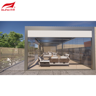 Smart Home Integrated Motorized Aluminum Pergola Wall Mounted Outdoor Shade Solution