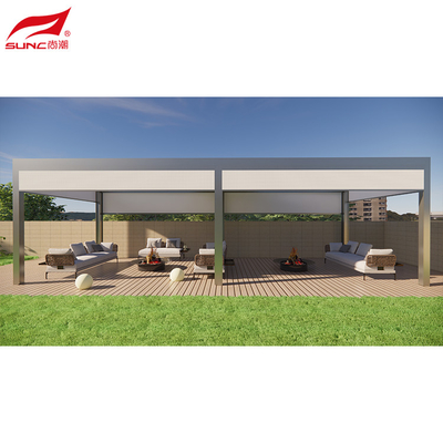 Modern Customized Downpipe size and Frame with SS Garde 304 Motorized Aluminium Pergola