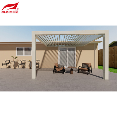 Smart Home Integration Motorized Aluminum Pergola Grey Color Wall-Mounted/Freestanding for Garden