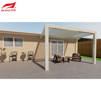 Smart Home Integration Motorized Aluminum Pergola Grey Color Wall-Mounted/Freestanding for Garden