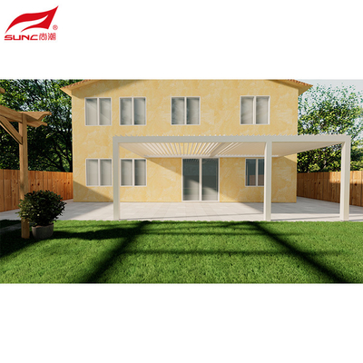 Outdoor Aluminum Pergola Waterproof Windproof Remote Control System Wall mounted or Freestanding