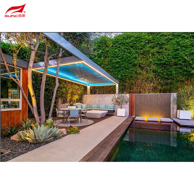 Motorized Smart Aluminium Pergola With Aluminium Round Rod for Swimming Pool Garden