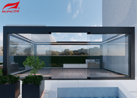 Modern Outdoor Motorized Retractable Roof Pergola with ip67 Testing and Customized Aluminium Frame