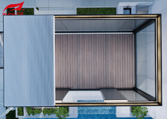 Modern Outdoor Motorized Retractable Roof Pergola with ip67 Testing and Customized Aluminium Frame