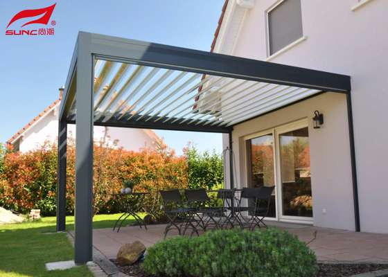 Customized Frame With Aluminium Alloy 6063 and IP67 Testing Motor Louver Blades Retractable Roof Pergolla
