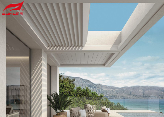 Customized Frame with Aluminium Alloy 6063 Drainage System and IP 67 Testing Retractable Roof Pergola