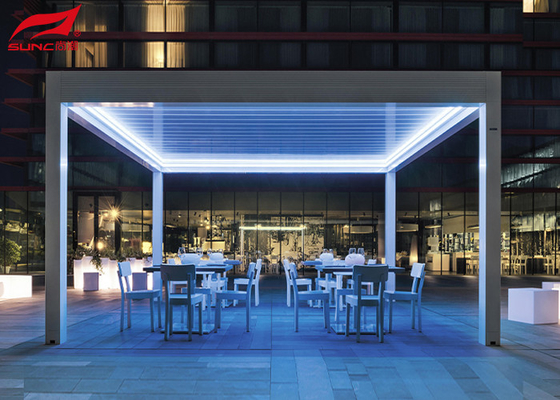 Modern Outdoor Motorized Retractable Roof Pergola with ip67 Testing and Customized Aluminium Frame