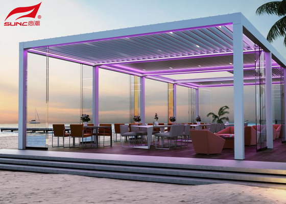 OEM Motorized Outdoor Waterproof Aluminium  Bioclimatic Backyard Pergola