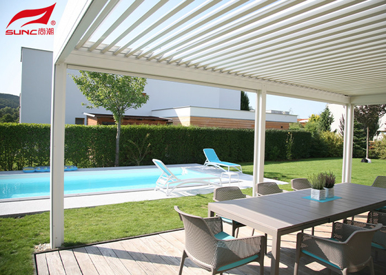 Outdoor Customized Motorized Backyard Pergola With Almuminium Alloy 6063 And IP67 Testing